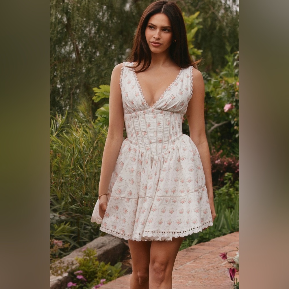 🇺🇸Firm Price🇺🇸house of CB SALMA Rose Print Mini Dress - Picture 6 of 16